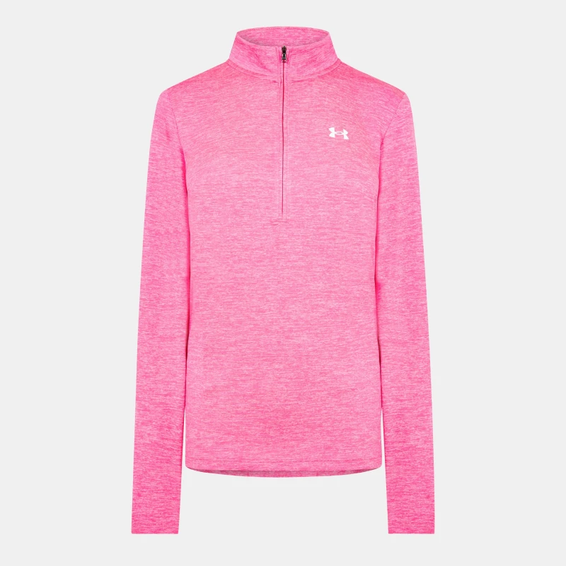 Image of Under Armour Armour Tech Half Zip Top Womens Performance Tracksuit Tops 8 (XS) Pink 34018174310