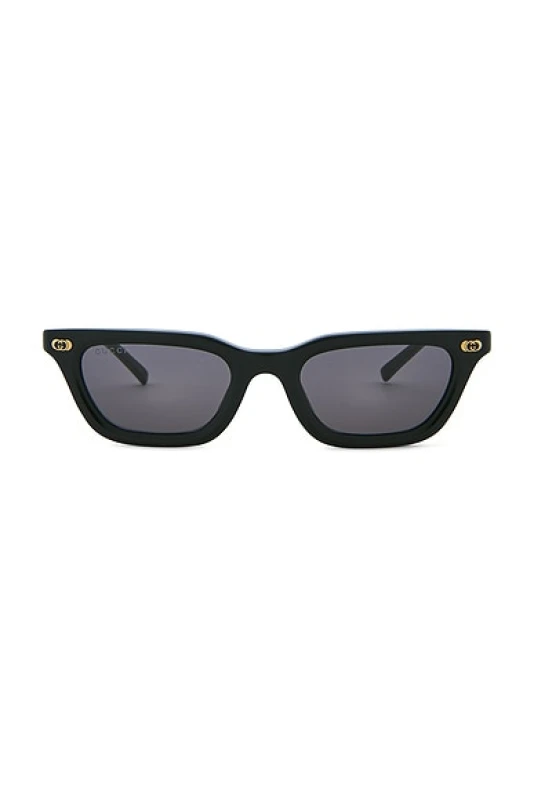 Image of Gucci Square Sunglasses in Black & Grey - Black. Size all.