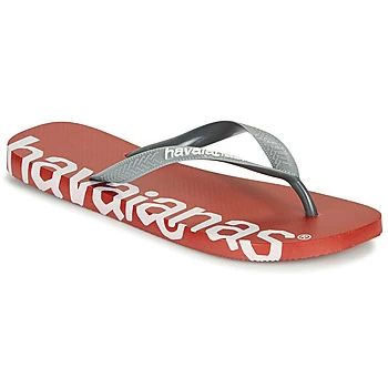 Image of Havaianas TOP LOGOMANIA HIGHTECH mens Flip flops / Sandals (Shoes) in Red / 3,4 / 5,39 / 40,7.5