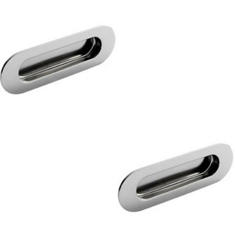 Image of Loops 2x Low Profile Recessed Flush Pull 120 x 41mm 13mm Depth Bright Stainless Steel Metallics unisex