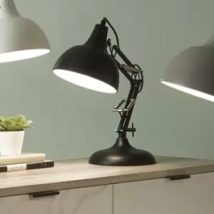 image of Matt Black Metal Angled Task Table Lamp