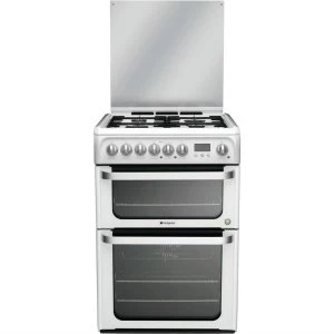 Image of Hotpoint Ultima HUD61PS 4 Burner Gas Hob Double Oven Dual Fuel Cooker