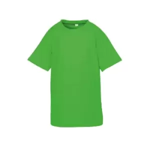 image of Spiro Chidlrens/Kids Impact Performance Aircool T-Shirt (9-10 Years) (Flo Green)