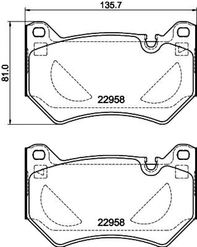 Image of HELLA Brake pad set HELLA 8DB 355 039-511