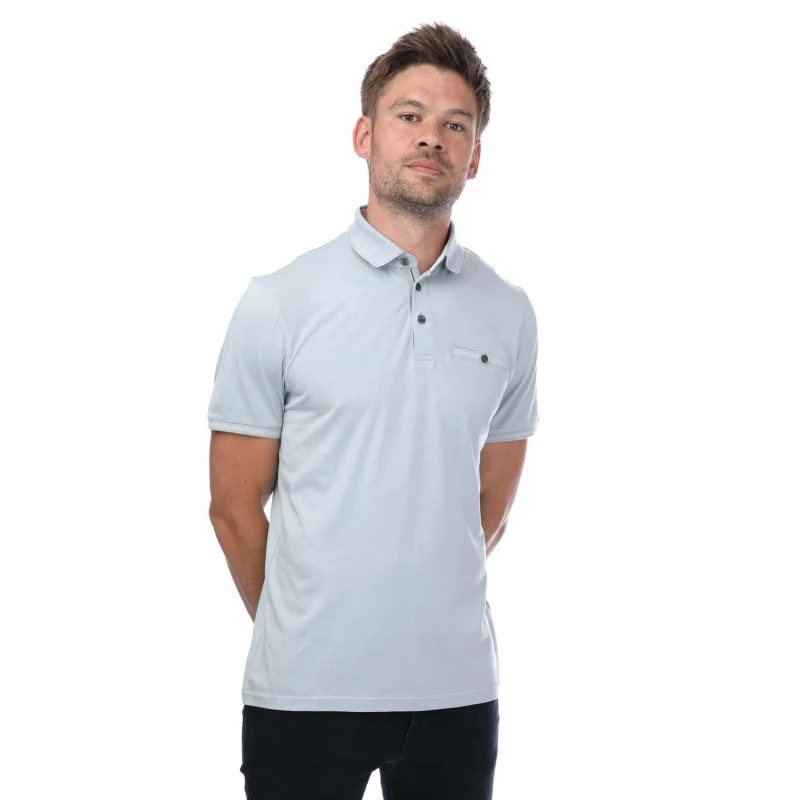 Image of Ted Baker Tortila Stripe Collar Polo - Grey Grey S