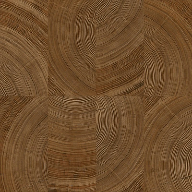 Image of Grandeco Cambara Wood Butchers Block End Grain Textured Wallpaper, Deep Oak