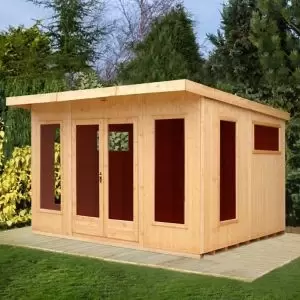 image of Shire Miami Gym 12X10 Pent Shiplap Wooden Summer House