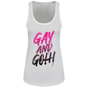 Image of Grindstore Womens/Ladies Gay And Goth Tank Top (L) (White)