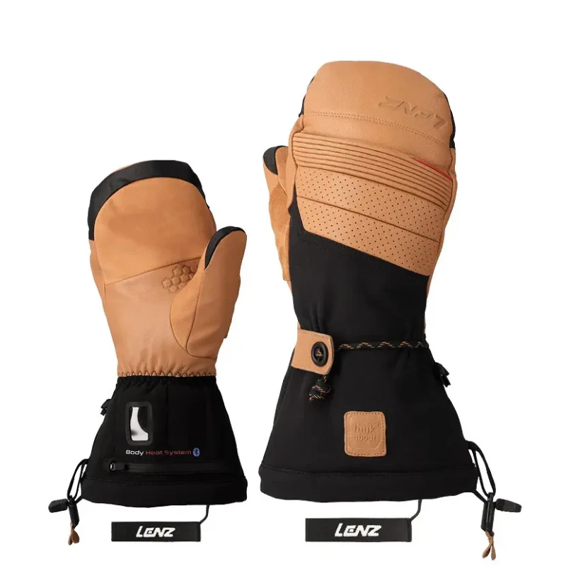 Image of Fingerless gloves with a hood Lenz 9.0 Marron Male Taille 8