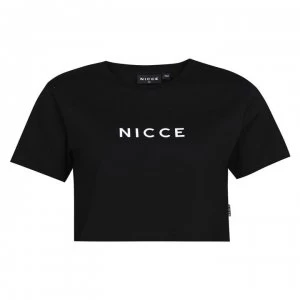 Image of Nicce Nicce Central Logo Crop Top Womens - Black