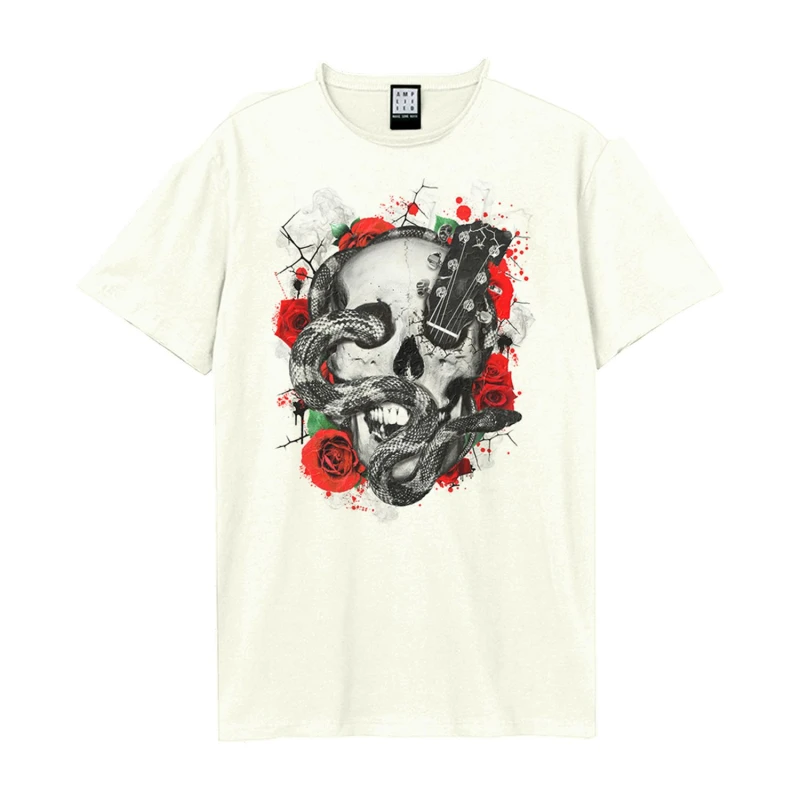 Image of Amplified Amplified Men Snake And Strings T-Shirt in White Size: X-Small White XS Male 5063574717199