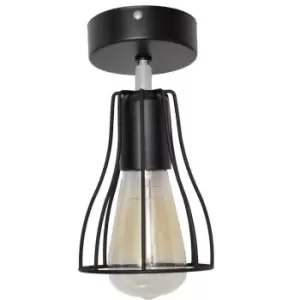 Tube Semi Flush Light Black 10cm