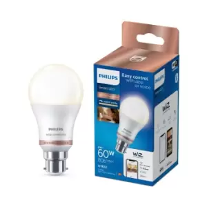 Image of Philips Wiz B22 60W LED Cool White A60 Smart Light Bulb
