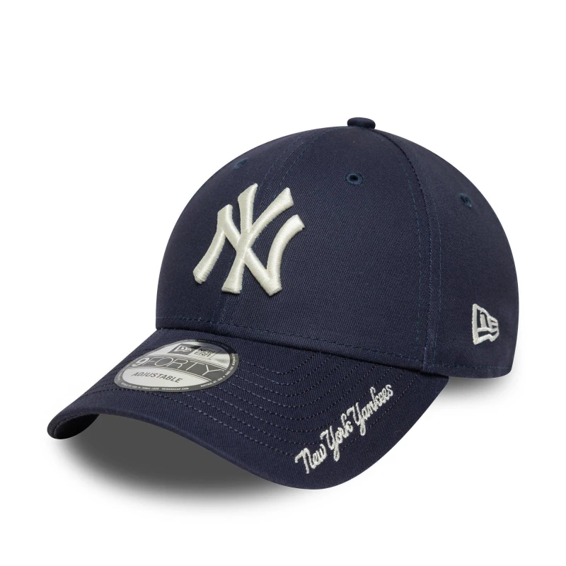 Image of New Era 9FORTY Visor Script Adjustable Baseball Cap New York male Mens