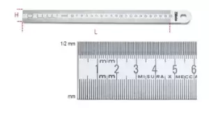 image of Beta Tools 1683 Semi-Rigid Stainless Steel Ruler 1000mm 016830100