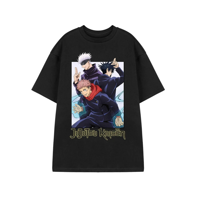Image of Jujutsu Kaisen Jujutsu Kaisen Men Short Sleeved T-Shirt in Black Size: 3X-Large Black XXXL Male 5063203932894