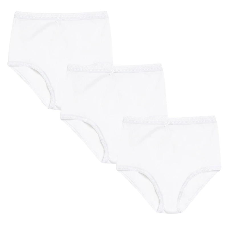 Image of Be You Pack Ribbed Full Brief - White White 8