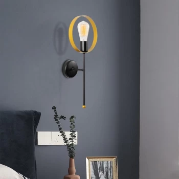 Image of Halka - 3936 Gold Black Wall Lamp
