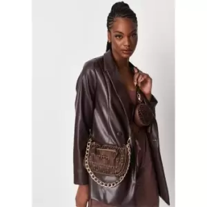 image of Missguided Mg Chain Double Bag - Brown