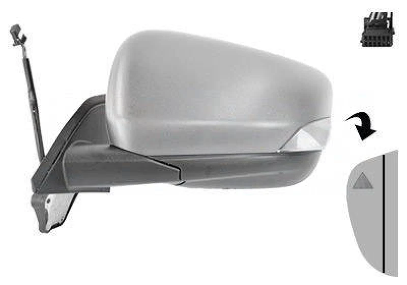 Image of VAN WEZEL 4414827 Wing mirror * HAGUS * Left, Aspherical, primed Outside Mirror (50)