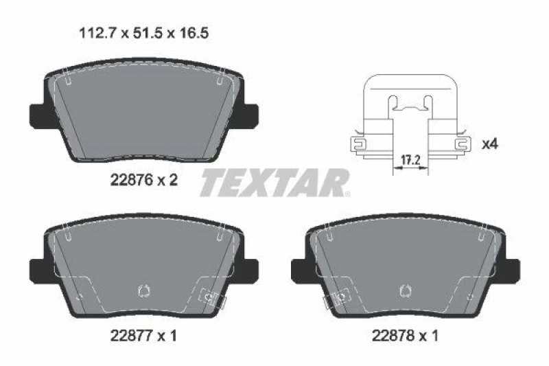 Image of Brake pad set TEXTAR 2287601
