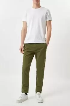 image of Mens Slim Fit Khaki Chino Trousers