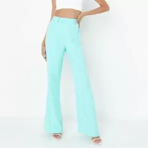 image of Missguided Flared Tailored Trousers - Blue