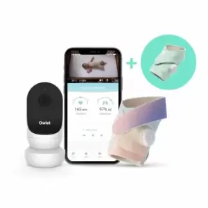 image of Owlet Duo - Smart Sock 3 + Cam 2 Baby Monitor Mint With Forever Rainbow Accessory Sock Set