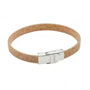 Image of Natural Cork Stainless Steel Clasp Bracelet B5373