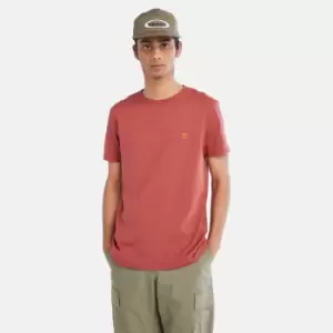 Image of Timberland Dunstan River Slim-fit T-Shirt For Men In Dark Brown Red, Size S