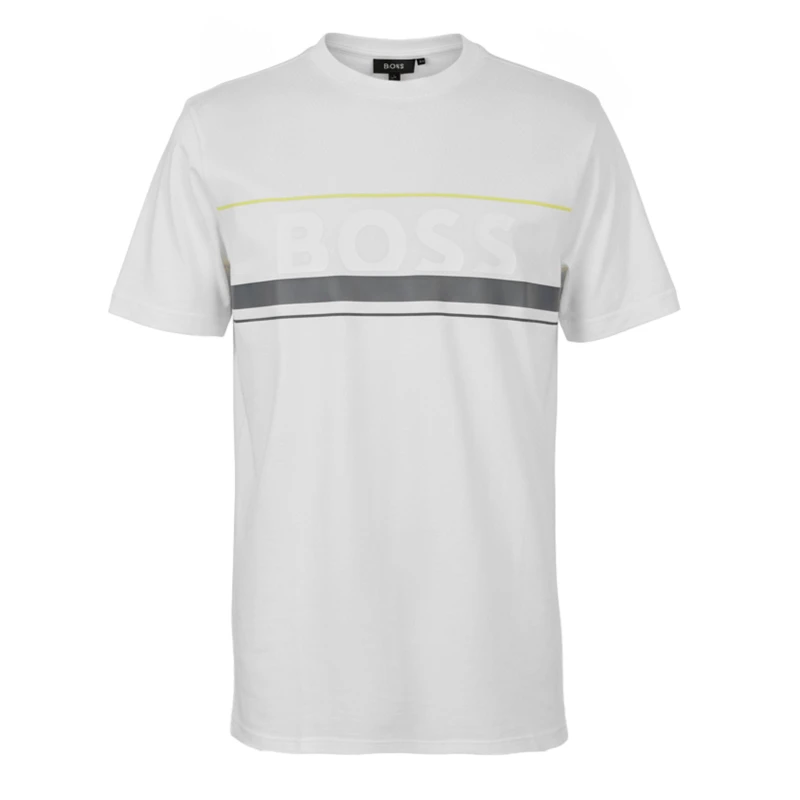 Image of Boss Mens HBG Zone Signature Logo T-Shirt White male M