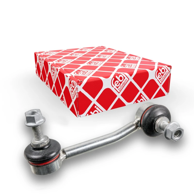 Image of FEBI BILSTEIN 22417 Anti-roll bar link OE Turbo NEW, Front Axle Left, with nuts Link Stabiliser (3229)