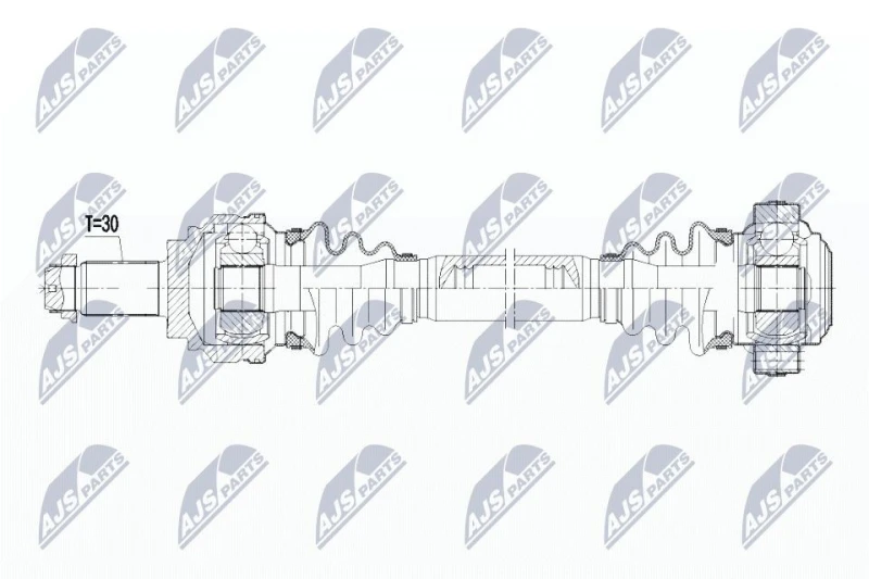 Image of NTY NPW-BM-038 Drive shaft Automatic Transmission, Rear Axle Left Drive Shaft (13)