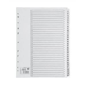 Image of 5 Star Office A4 Index 150gsm Card with Mylar Tabs 1 31 White
