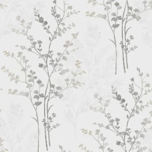 Image of Arthouse Fern Wallpaper - Silver