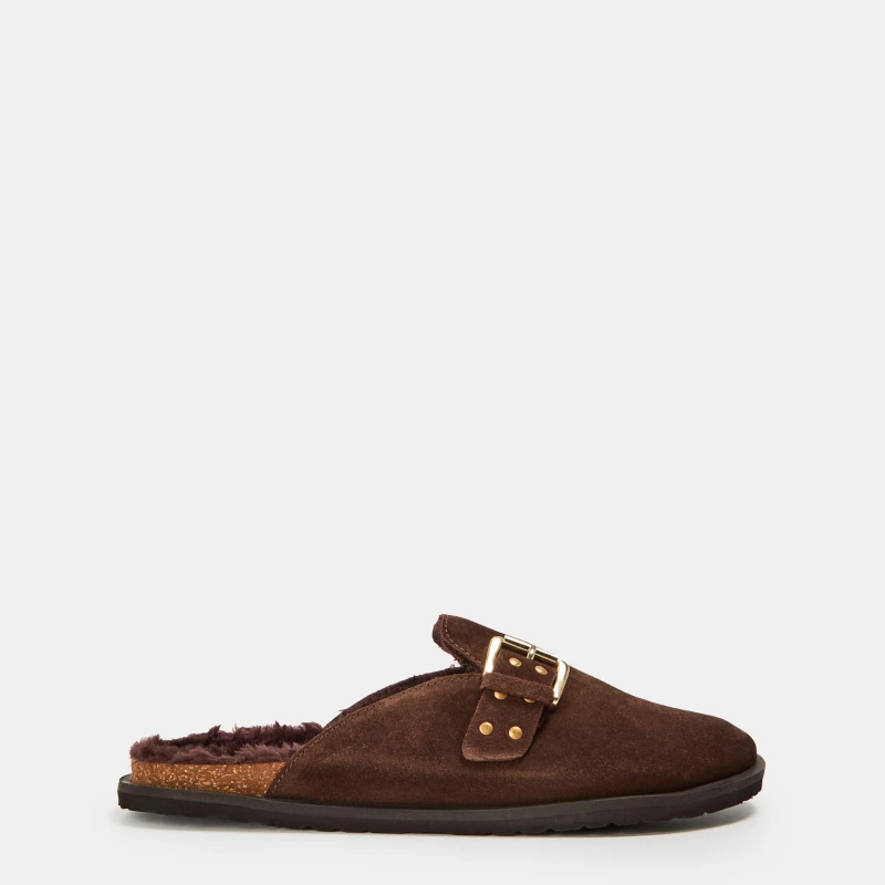 Image of Steve Madden Womens Evergreen Clogs Brown Suede female 3 (36)