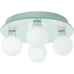 Image of Searchlight Lighting - Searchlight Global - LED 4 Light Bathroom Flush Ceiling Light Round Chrome IP44, G9