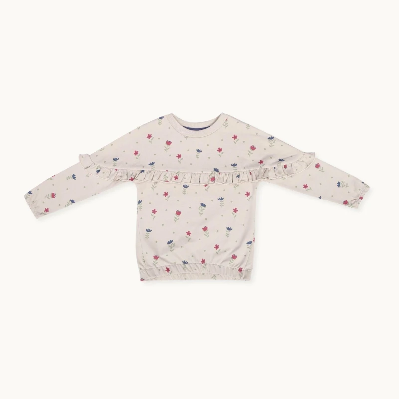 Image of Lilly and Sid Kids Floral Crew Sweatshirt Multi female 0-3 Mnth