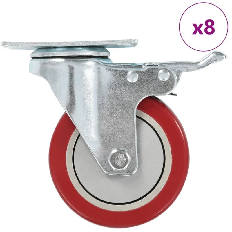 Image of VIDAXL 8 pcs Swivel Casters 100 mm Vidaxl 8719883718835