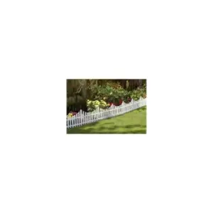 4pc Garden Edging White Picket Fencing Decor - White