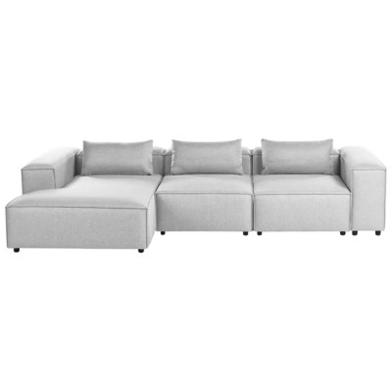Image of Beliani Modular Corner Sofa 4 Seater Brande Grey Right Hand