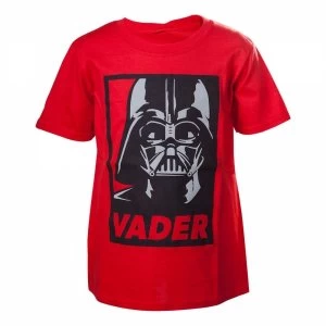 Image of Star Wars Kids Unisex Darth Vader Framed Closeup 86/92 Red T-Shirt