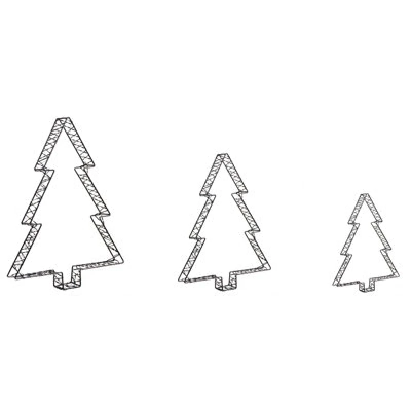 Image of Beliani Outdoor Decoration LED Lofsen Christmas Tree 45/35/25cm Black