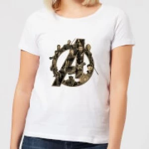 Image of Marvel Avengers Infinity War Avengers Logo Womens T-Shirt - White - 3XL