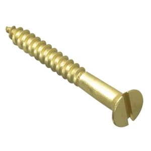 Image of ForgeFix Wood Screw Slotted CSK Solid Brass 5/8in x 6 Box 200