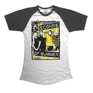 Image of 5 Seconds of Summer - Splatter Womens Large T-Shirt - Black,White