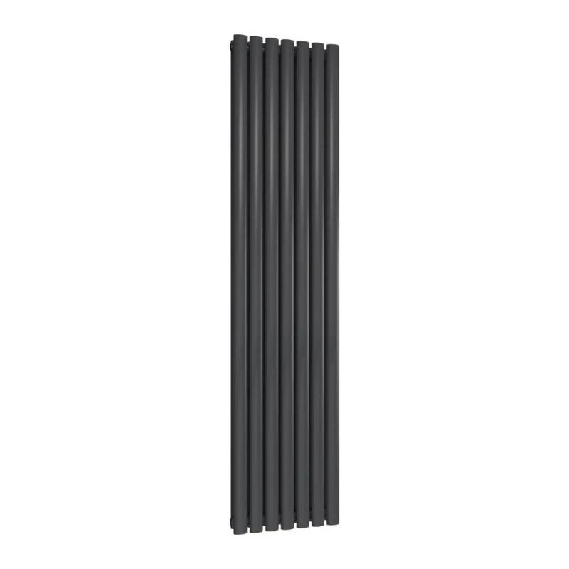 Image of Bathroom Kingdom Neva Anthracite Double Oval Vertical Radiator 1800x413 in Grey Grey Unisex