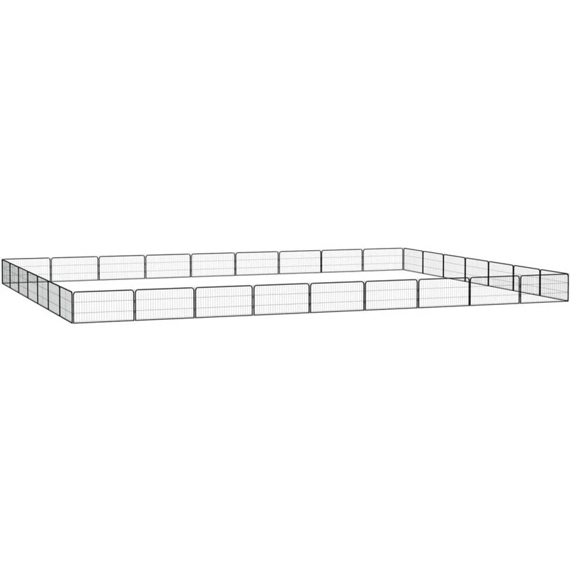 Image of VIDAXL 32-Panel Dog Playpen Black 100x50cm Powder-coated Steel Vidaxl 8720287159063
