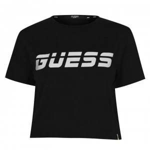 image of Guess Space Crop T-Shirt - Black JBLK