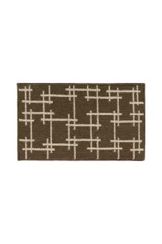 image of JVL Vector Brown Indoor Machine Washable Doormat 50 x 80cm